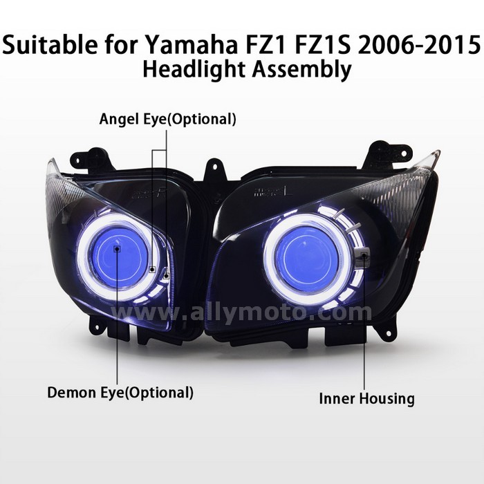 063 Angel Blue Demon Eyes Headlight Yamaha Fz1 Fz1S 2006-15-3